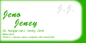 jeno jeney business card